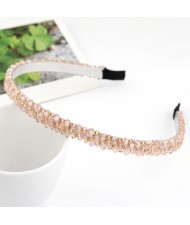 Korean Fashion Handmade Crystal Inlaid Hair Hoop - Champagne