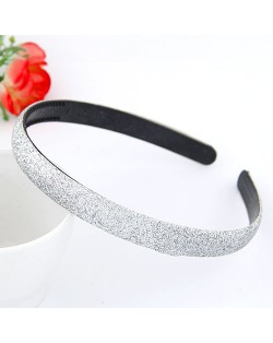 Korean Fashion Matting Grain Texture Hair Hoop - Silver