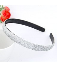 Korean Fashion Matting Grain Texture Hair Hoop - Silver