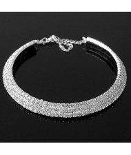 Graceful Rhinestones Planted Short Necklace