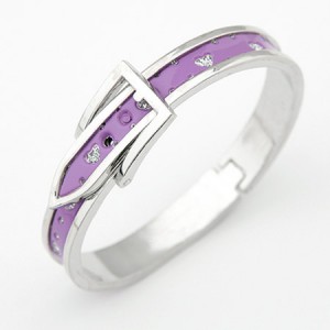 Purple Leather Belt Bangle