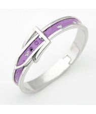 Purple Leather Belt Bangle