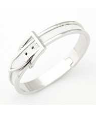 White Leather Belt Bangle