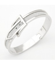 Korean Matting Style Silver Belt Bangle