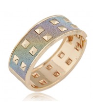 Colorful Matting Style Square Rivets Bangle