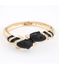 Dolphin Lovers Unique Design Fashion Bangle - Black