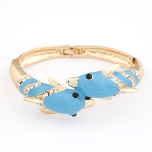 Dolphin Lovers Unique Design Fashion Bangle - Blue