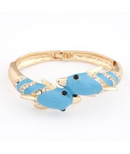 Dolphin Lovers Unique Design Fashion Bangle - Blue