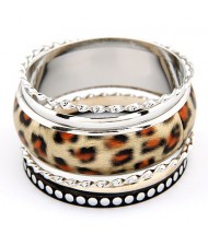 Western Vogue Leopard Prints Multiple Layer Combo Bangle