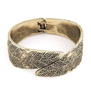 Court Genre Leaves Texture Fashion Copper Bangle
