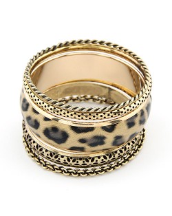 Vintage Leopard Prints Combo Bangle - Gray Leopard