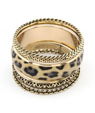 Vintage Leopard Prints Combo Bangle - Gray Leopard