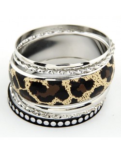 Vintage Leopard Prints Combo Bangle - Black Leopard