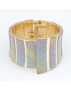 Punk Style Dull Polish Decorated Bending Sheet Bangle - Colorful