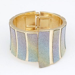 Punk Style Dull Polish Decorated Bending Sheet Bangle - Colorful