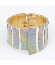 Punk Style Dull Polish Decorated Bending Sheet Bangle - Colorful