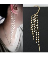 Bohemian Style Pearls Tassel Unilateral Earring