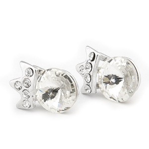 Exquisite Zircon Crown Design Ear Studs