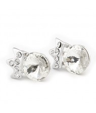 Exquisite Zircon Crown Design Ear Studs