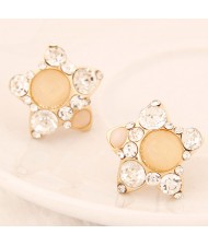 Rhinestone Inlaid Cutie Lucky Stars Ear Studs