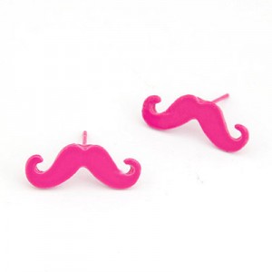 Korean Fashion Mini Mustache Ear Studs - Rose