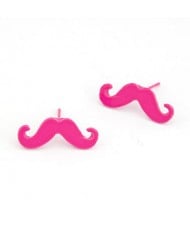 Korean Fashion Mini Mustache Ear Studs - Rose