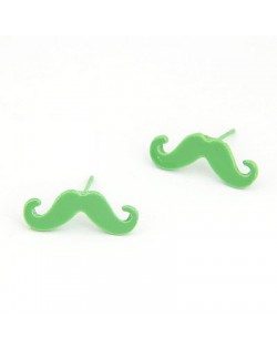 Korean Fashion Mini Mustache Ear Studs - Green