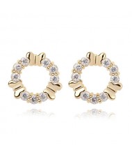 Gorgeous Flying Butterfly Floral Hoop Ear Studs - Transparent