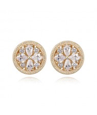 Delicate Daisy Button Design Ear Studs - Transparent