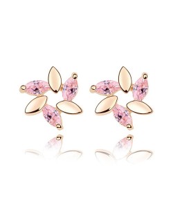 Fashion Lilac Design Ear Studs - Pink