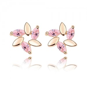 Fashion Lilac Design Ear Studs - Pink