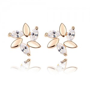Fashion Lilac Design Ear Studs - Transparent
