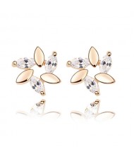 Fashion Lilac Design Ear Studs - Transparent