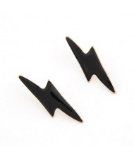 Flash Lightning Fashion Ear Studs - Black