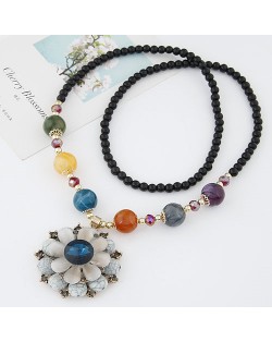 Court Vintage Lady Profile Pendant Fashion Necklace