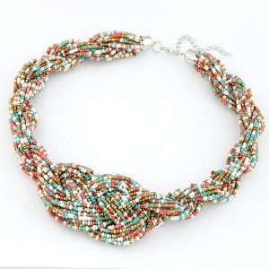 Bohemian Handmade Beading Weave Style Necklace - Multicolor