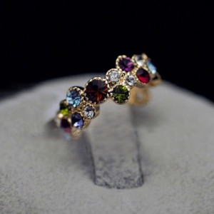 Hollow-out Luxuriant Flowers Feminine18K Rose Gold Ring