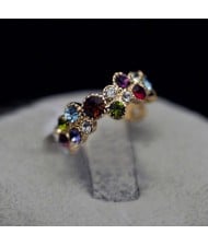 Hollow-out Luxuriant Flowers Feminine18K Rose Gold Ring