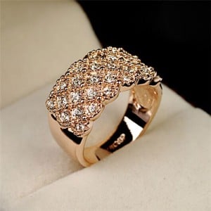 Array of Stars Fashion 18K Rose Gold Ring