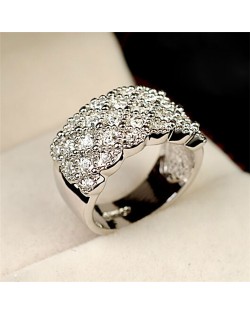 Array of Stars Fashion Platinum Plated Ring