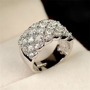 Array of Stars Fashion Platinum Plated Ring