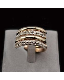 Elegant Waltz Inspired Design 18K Rose Gold Ring