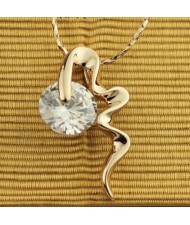 Zirconia Inlaid Romantic Design Pandent Rose Gold Necklace