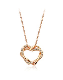 Heart Shape Pendant 18K Rose Gold Necklace