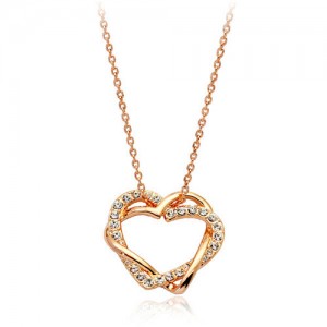 Heart Shape Pendant 18K Rose Gold Necklace