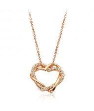 Heart Shape Pendant 18K Rose Gold Necklace