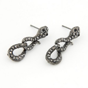 Gothic Snake Ear Studs - Black