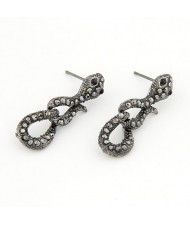 Gothic Snake Ear Studs - Black