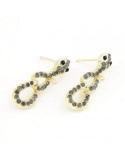 Gothic Snake Ear Studs - Golden