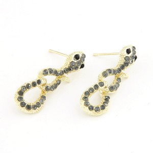 Gothic Snake Ear Studs - Golden